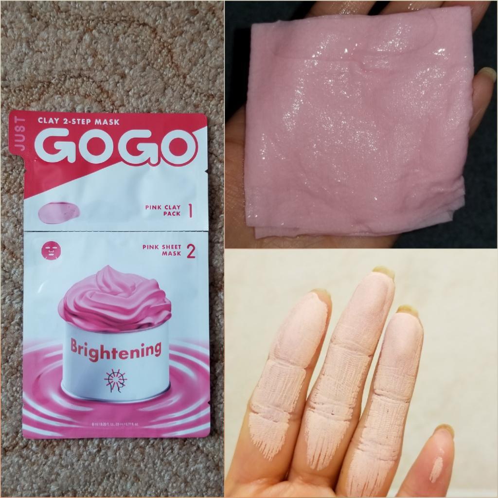 JUST GO GO BRIGHTENING MASK Осветляющий двухэтапный сет масок: глиняной и тканевой.