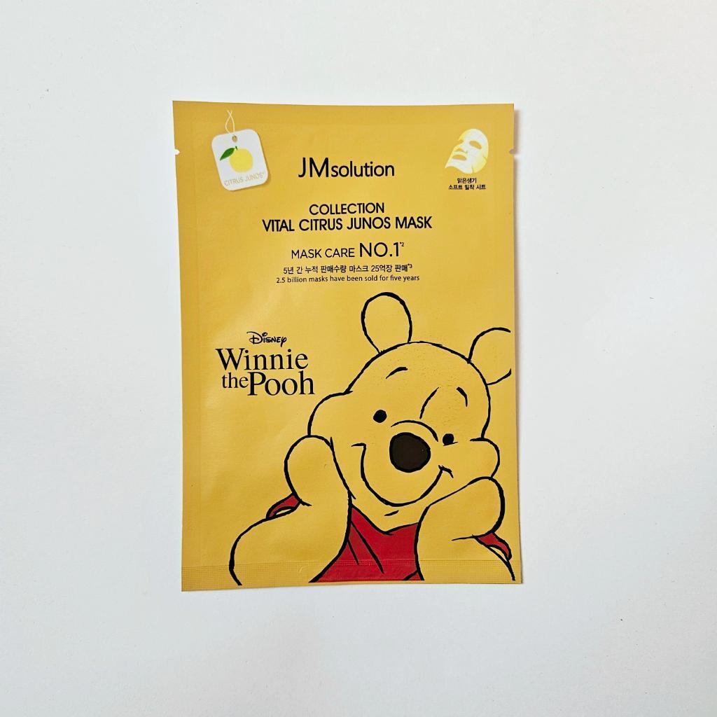 JM Solution Disney Collection Vital Citrus Junos Mask Wiini the Pooh Маска тканевая для лица с юдзу осветляющая и противовоспалительная