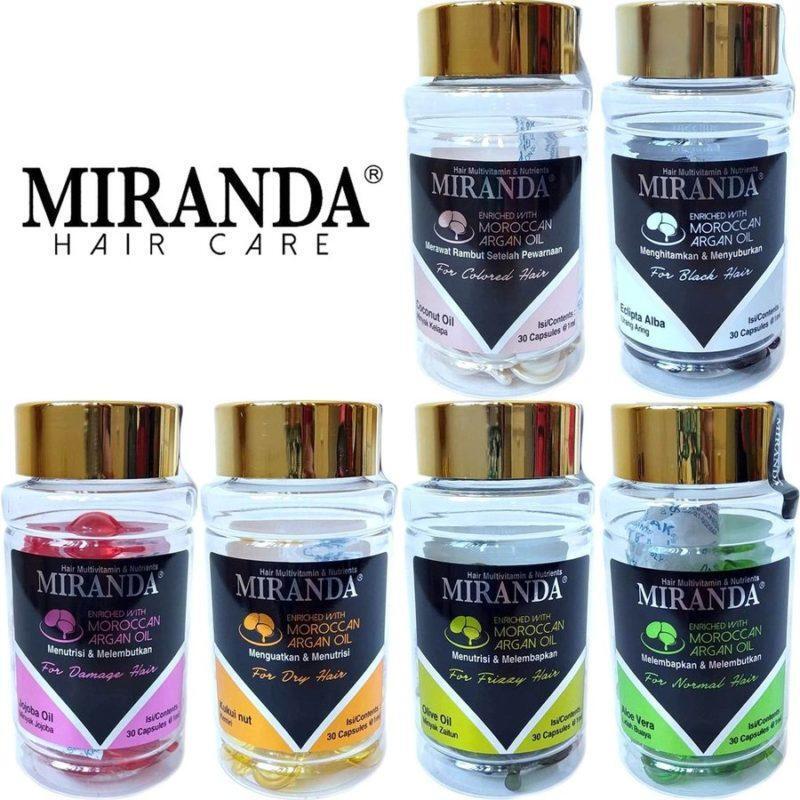 Miranda hair multivitamin and nutrients moroccan argan oil menutrisi and melenbapkan” Мультивитаминное масло для волос в капсулах.