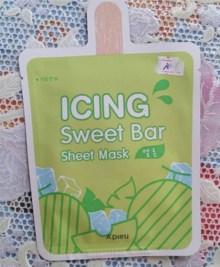 A'pieu Icing Sweet Bar Sheet Mask Melon Увлажняющая тканевая маска для лица с экстрактом дыни.