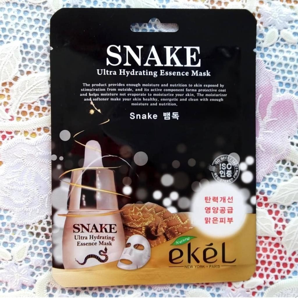 Маска тканевая с пептидом змеиного яда Ekel SNAKE Ultra Hydrating Essence Mask