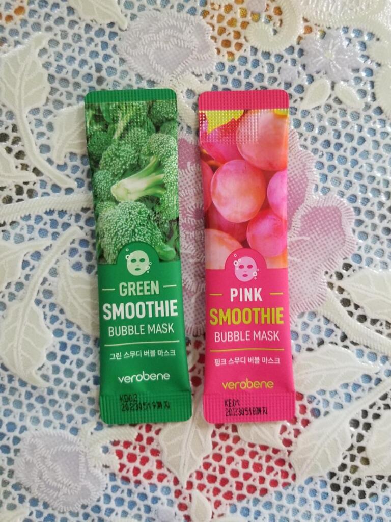 Verobene Green (pink) Smoothie Bubble Mask Кислородные маски смузи