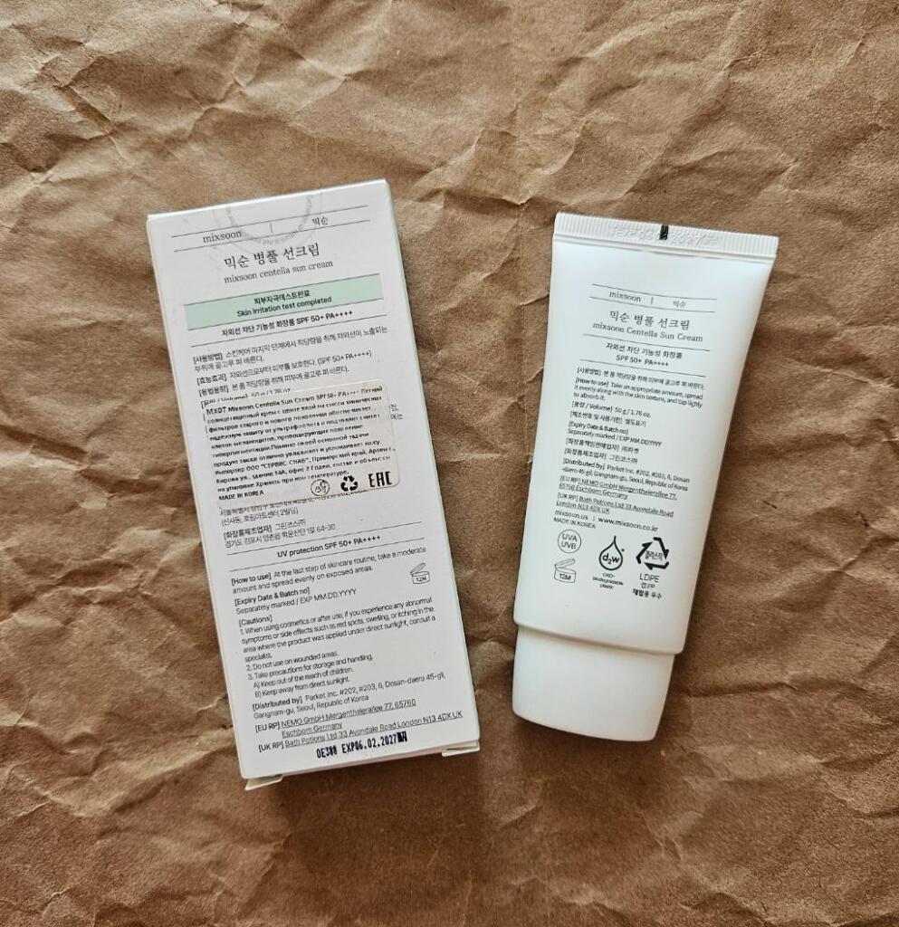 Mixsoon Centella Sun Cream SPF50+ PA++++ Лёгкий солнцезащитный крем с центеллой