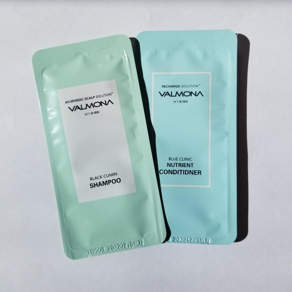 Evas Valmona Ayurvedic Scalp Solution Black Cumin Shampoo Nutrient Conditioner Аюрведический шампунь для кожи головы и профилактики выпадения волос и кондиционер