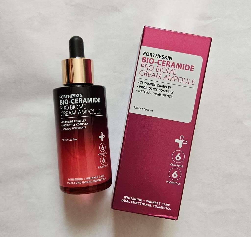 Fortheskin  Bio-ceramide pro Biome cream ampoule  Увлажняющая крем-сыворотка для лица.