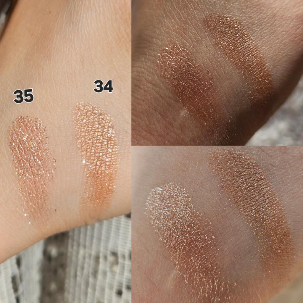 Art -visage illusion glitter eyeshadow Сияющие тени - блёстки в 34 и 35 оттенках.