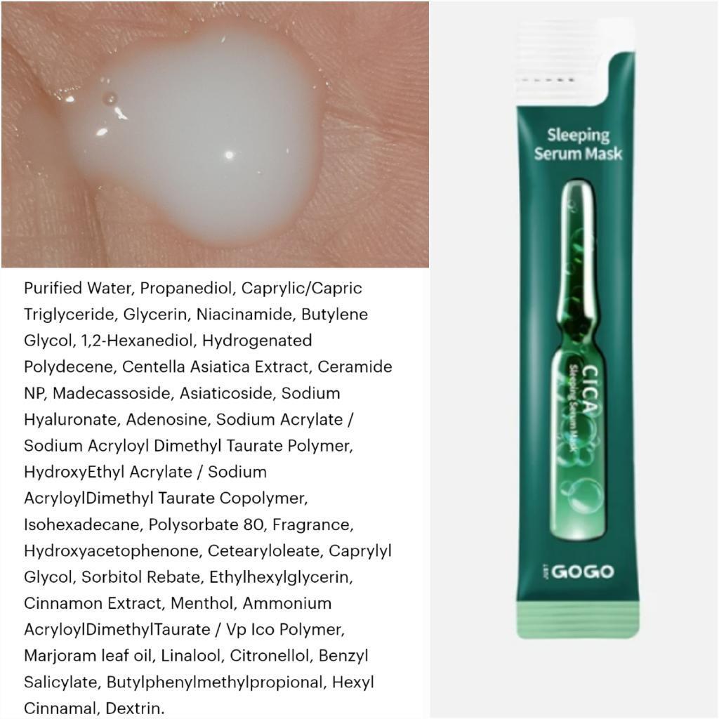 Just Go Go Cica Sleeping Serum Mask Ночная успокаивающая маска с центеллой для жирной и проблемной кожи.