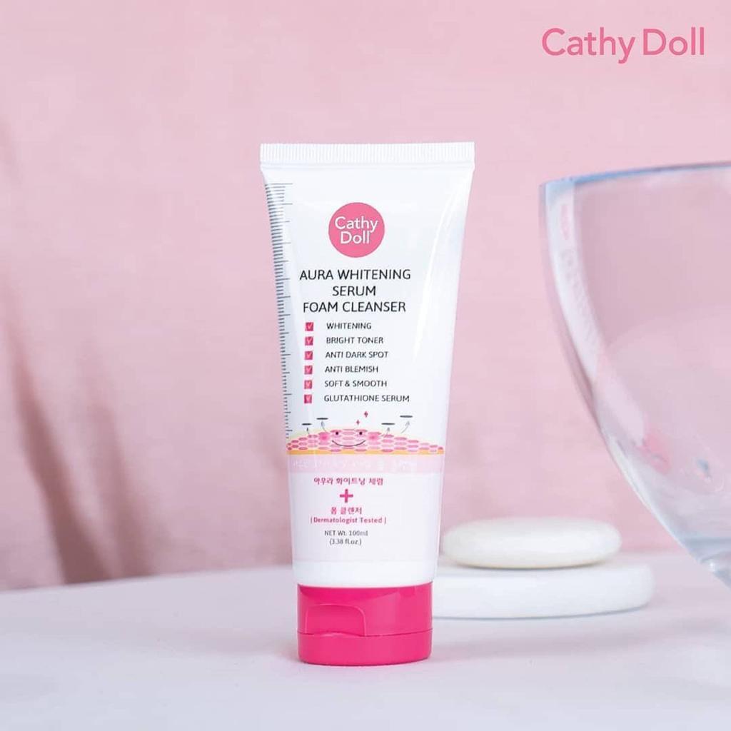 Karmart Cathy Doll Aura Whitening Serum + Foam Cleanser Очищающая пенка осветляющая против темных пятен с глутатионом